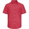 J.VER Men’s Linen Short Sleeve Shirts Cotton Casual Lightweight Button Down Shirt Beach Vacation Summer Tops with Pocket(Red)