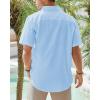 J.VER Men’s Linen Short Sleeve Shirts Cotton Casual Lightweight Button Down Shirt Beach Vacation Summer Tops with Pocket(Sky Blue)