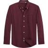 J.VER Men’s Oxford Shirt Solid Casual Button Down Collar Shirts Long Sleeve Dress Shirts with Pocket(Burgundy)