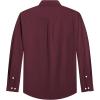 J.VER Men’s Oxford Shirt Solid Casual Button Down Collar Shirts Long Sleeve Dress Shirts with Pocket(Burgundy)
