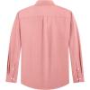 J.VER Men’s Oxford Shirt Solid Casual Button Down Collar Shirts Long Sleeve Dress Shirts with Pocket(Coral)