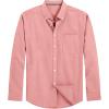 J.VER Men’s Oxford Shirt Solid Casual Button Down Collar Shirts Long Sleeve Dress Shirts with Pocket(Coral)