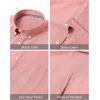 J.VER Men’s Oxford Shirt Solid Casual Button Down Collar Shirts Long Sleeve Dress Shirts with Pocket(Coral)
