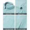 J.VER Men’s Oxford Shirt Solid Casual Button Down Collar Shirts Long Sleeve Dress Shirts with Pocket(Dark Green)