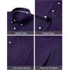 J.VER Men’s Oxford Shirt Solid Casual Button Down Collar Shirts Long Sleeve Dress Shirts with Pocket(Dark Purple)