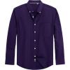 J.VER Men’s Oxford Shirt Solid Casual Button Down Collar Shirts Long Sleeve Dress Shirts with Pocket(Dark Purple)