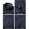 J.VER Men’s Oxford Shirt Solid Casual Button Down Collar Shirts Long Sleeve Dress Shirts with Pocket(Navy Blue)