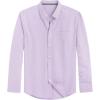 J.VER Men’s Oxford Shirt Solid Casual Button Down Collar Shirts Long Sleeve Dress Shirts with Pocket(Purple)