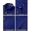 J.VER Men’s Oxford Shirt Solid Casual Button Down Collar Shirts Long Sleeve Dress Shirts with Pocket(Royal Blue)