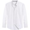 J.VER Men’s Oxford Shirt Solid Casual Button Down Collar Shirts Long Sleeve Dress Shirts with Pocket(White)