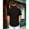 J.VER Mens Short Sleeve Button Down Shirt Stretch Business Casual Dress Shirts Solid Summer Wedding Prom Tops(Black)