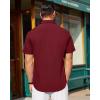 J.VER Mens Short Sleeve Button Down Shirt Stretch Business Casual Dress Shirts Solid Summer Wedding Prom Tops(Burgundy)