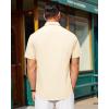 J.VER Mens Short Sleeve Button Down Shirt Stretch Business Casual Dress Shirts Solid Summer Wedding Prom Tops(Cream Ivory)