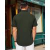 J.VER Mens Short Sleeve Button Down Shirt Stretch Business Casual Dress Shirts Solid Summer Wedding Prom Tops(Dark Green)
