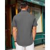 J.VER Mens Short Sleeve Button Down Shirt Stretch Business Casual Dress Shirts Solid Summer Wedding Prom Tops(Dark Grey)