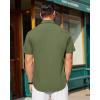 J.VER Mens Short Sleeve Button Down Shirt Stretch Business Casual Dress Shirts Solid Summer Wedding Prom Tops(Green)