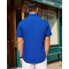 J.VER Mens Short Sleeve Button Down Shirt Stretch Business Casual Dress Shirts Solid Summer Wedding Prom Tops(Royal Blue)