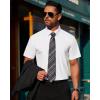 J.VER Mens Short Sleeve Button Down Shirt Stretch Business Casual Dress Shirts Solid Summer Wedding Prom Tops(White)