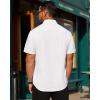 J.VER Mens Short Sleeve Button Down Shirt Stretch Business Casual Dress Shirts Solid Summer Wedding Prom Tops(White)