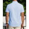 J.VER Men’s Short Sleeve Dress Shirts Stretch Stain Shield Casual Button Down Shirts Solid Formal Shirt(Light Blue)