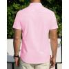 J.VER Men’s Short Sleeve Dress Shirts Stretch Stain Shield Casual Button Down Shirts Solid Formal Shirt(Light Pink)