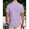 J.VER Men’s Short Sleeve Dress Shirts Stretch Stain Shield Casual Button Down Shirts Solid Formal Shirt(Light Purple)