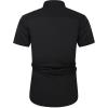 J.VER Men’s Short Sleeve Dress Shirts Stretch Wrinkle Free Casual Button Down Shirts with Pocket for Business Wedding(Black)