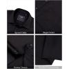 J.VER Men’s Short Sleeve Dress Shirts Stretch Wrinkle Free Casual Button Down Shirts with Pocket for Business Wedding(Black)