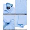 J.VER Men’s Short Sleeve Dress Shirts Stretch Wrinkle Free Casual Button Down Shirts with Pocket for Business Wedding(Blue)