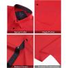 J.VER Men’s Short Sleeve Dress Shirts Stretch Wrinkle Free Casual Button Down Shirts with Pocket for Business Wedding(Bright Red)