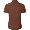 J.VER Men’s Short Sleeve Dress Shirts Stretch Wrinkle Free Casual Button Down Shirts with Pocket for Business Wedding(Chocolate Brown)