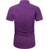 J.VER Men’s Short Sleeve Dress Shirts Stretch Wrinkle Free Casual Button Down Shirts with Pocket for Business Wedding(Dark Purple)