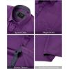 J.VER Men’s Short Sleeve Dress Shirts Stretch Wrinkle Free Casual Button Down Shirts with Pocket for Business Wedding(Dark Purple)