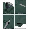 J.VER Men’s Short Sleeve Dress Shirts Stretch Wrinkle Free Casual Button Down Shirts with Pocket for Business Wedding(Green Contrast)