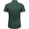 J.VER Men’s Short Sleeve Dress Shirts Stretch Wrinkle Free Casual Button Down Shirts with Pocket for Business Wedding(Green Contrast)