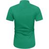 J.VER Men’s Short Sleeve Dress Shirts Stretch Wrinkle Free Casual Button Down Shirts with Pocket for Business Wedding(Hunter Green)