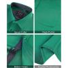 J.VER Men’s Short Sleeve Dress Shirts Stretch Wrinkle Free Casual Button Down Shirts with Pocket for Business Wedding(Hunter Green)