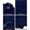 J.VER Men’s Short Sleeve Dress Shirts Stretch Wrinkle Free Casual Button Down Shirts with Pocket for Business Wedding(Navy Blue)