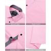 J.VER Men’s Short Sleeve Dress Shirts Stretch Wrinkle Free Casual Button Down Shirts with Pocket for Business Wedding(Pink)
