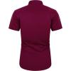 J.VER Men’s Short Sleeve Dress Shirts Stretch Wrinkle Free Casual Button Down Shirts with Pocket for Business Wedding(Red Wine)