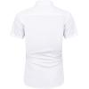 J.VER Men’s Short Sleeve Dress Shirts Stretch Wrinkle Free Casual Button Down Shirts with Pocket for Business Wedding(White)