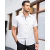 J.VER Men’s Short Sleeve Dress Shirts Stretch Wrinkle Free Casual Button Down Shirts with Pocket for Business Wedding(White Black)