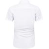 J.VER Men’s Short Sleeve Dress Shirts Stretch Wrinkle Free Casual Button Down Shirts with Pocket for Business Wedding(White Design)