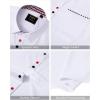 J.VER Men’s Short Sleeve Dress Shirts Stretch Wrinkle Free Casual Button Down Shirts with Pocket for Business Wedding(White Style)