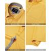 J.VER Men’s Short Sleeve Dress Shirts Stretch Wrinkle Free Casual Button Down Shirts with Pocket for Business Wedding(Yellow)