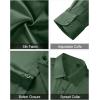 J.VER Men’s Silk Satin Long Sleeve Dress Shirts Shiny Casual Button Down Shirt Luxury Party Prom Shirts(Army Green)