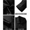J.VER Men’s Silk Satin Long Sleeve Dress Shirts Shiny Casual Button Down Shirt Luxury Party Prom Shirts(Black)