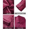 J.VER Men’s Silk Satin Long Sleeve Dress Shirts Shiny Casual Button Down Shirt Luxury Party Prom Shirts(Burgundy)