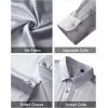 J.VER Men’s Silk Satin Long Sleeve Dress Shirts Shiny Casual Button Down Shirt Luxury Party Prom Shirts(Dark Silver)