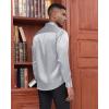 J.VER Men’s Silk Satin Long Sleeve Dress Shirts Shiny Casual Button Down Shirt Luxury Party Prom Shirts(Dark Silver)
